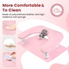 image:imageJODSONE UShaped White Manicure Arm Rest for Nails Tech with Rotating 360BuiltIn Phone Holder and Adjustable Nail Arm Rest Detachable Manicure Hand Rest for Salon Design Includes White Nail MatPinkWith Mat