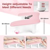 image:imageJODSONE UShaped White Manicure Arm Rest for Nails Tech with Rotating 360BuiltIn Phone Holder and Adjustable Nail Arm Rest Detachable Manicure Hand Rest for Salon Design Includes White Nail MatPinkWithout Mat