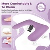 image:imageJODSONE UShaped White Manicure Arm Rest for Nails Tech with Rotating 360BuiltIn Phone Holder and Adjustable Nail Arm Rest Detachable Manicure Hand Rest for Salon Design Includes White Nail MatPurpleWithout Mat