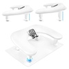 image:imageJODSONE UShaped White Manicure Arm Rest for Nails Tech with Rotating 360BuiltIn Phone Holder and Adjustable Nail Arm Rest Detachable Manicure Hand Rest for Salon Design Includes White Nail MatWhiteWith Mat