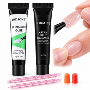 image:imageJODSONE Semi Solid Nail Glue and Remover Kit for Press On Nails 10g Strong Hold Adhesive  10g Remover No UVLED Light Needed for False Nails and Acrylic Nail Tips