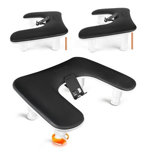 image:imageJODSONE UShaped White Manicure Arm Rest for Nails Tech with Rotating 360BuiltIn Phone Holder and Adjustable Nail Arm Rest Detachable Manicure Hand Rest for Salon Design Includes White Nail MatBlackWithout Mat